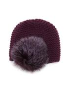 Fur Pom-pom Beanie Hat