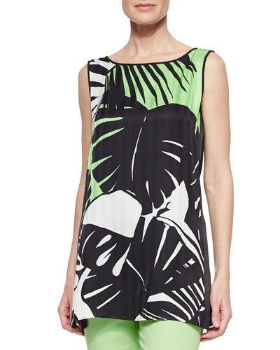 Merryn Sleeveless Tropical-print Blouse