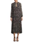 Tiered Floral-print Peasant Chiffon