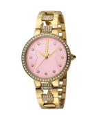 34mm Rock Crystal Bracelet Watch, Pink