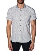 Men's Semi-fitted Line-print Short-sleeve