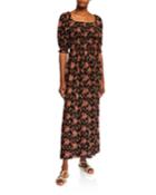 Smocked Puff-sleeve