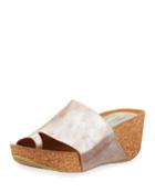 Ginie Metallic Leather Wedge