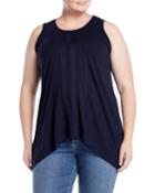 Embroidered Scoop-neck Sharkbite Tank Top,