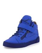 Men's Matte Leather Zip & Buckle Mid-top