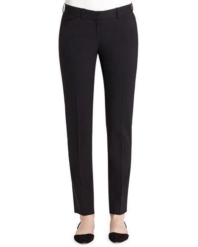 Downtown Slim-leg Ankle Pants, Black,