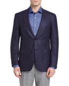 Tic Two-button Sport Coat, Navy/plum