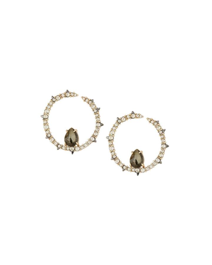 Crystal & Pyrite Hoop Earrings