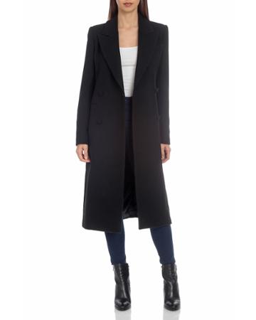 Long Double-breasted Wool Top Coat