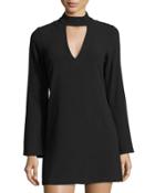 Long-sleeve Cassie Dress, Black