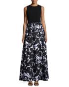 Sleeveless Combo Printed Gown