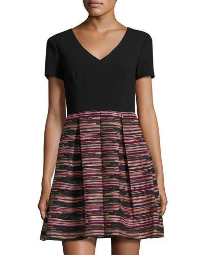 Katrina A-line Dress, Black/multi