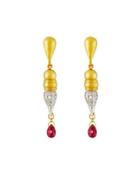 Sultan 24k/18k Two-tone Diamond & Ruby Drop Earrings