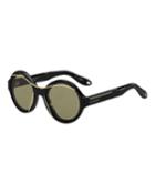 Round Acetate Sunglasses W/metal Wires