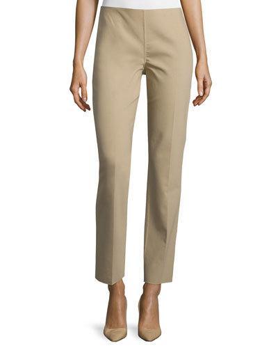 Mid-rise Side-zip Ankle Pants,
