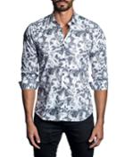 Men's Semi-fitted Floral-print Woven