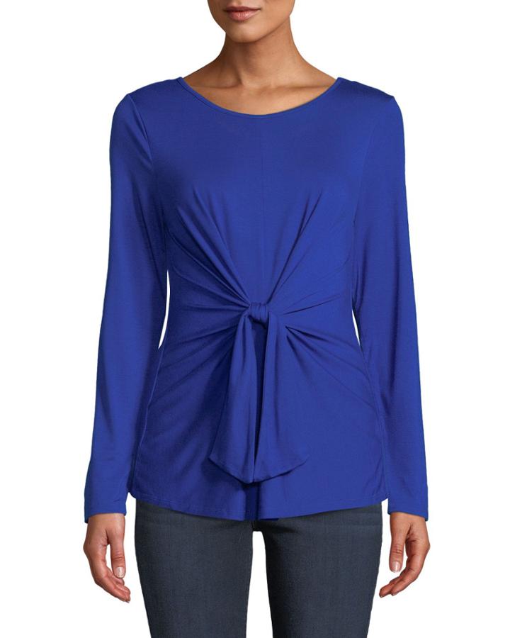 Tie-front Long-sleeve Tee