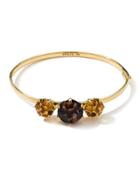 18k Gemma Citrine & Smoky Quartz Bangle