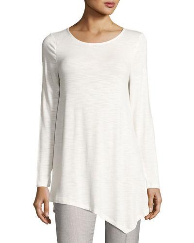 Relaxed Asymmetric Long-sleeve Tunic