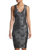 Two-tone Lace Back-cutout Sleeveless