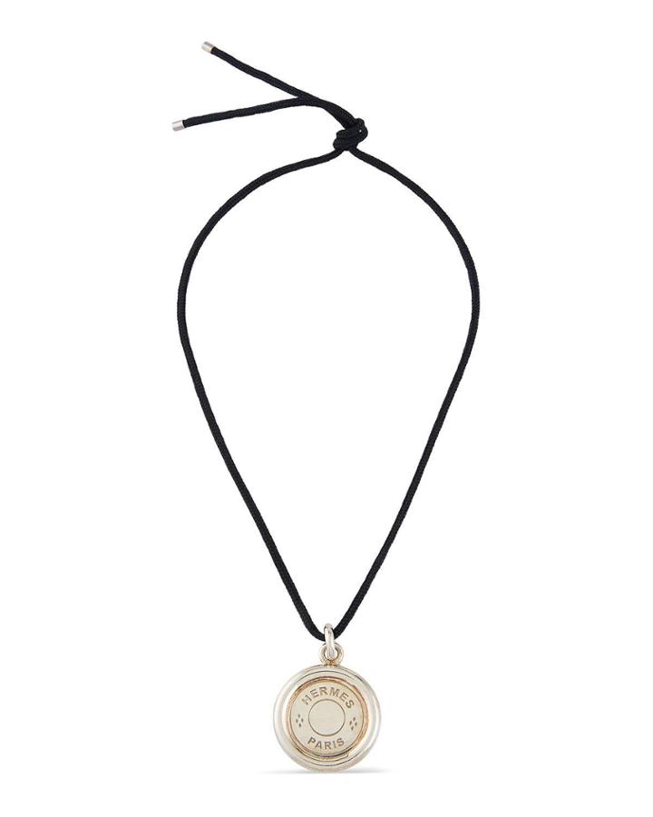 Estate Sellier Pendant Necklace, Black/silver