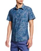 Men's Leaf-print Short-sleeve