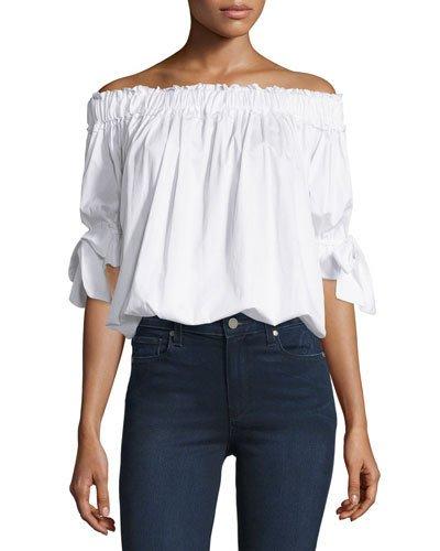 Off-the-shoulder Blouse, Ivory
