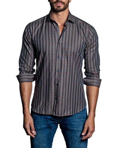 Check Sport Shirt, Blue/brown