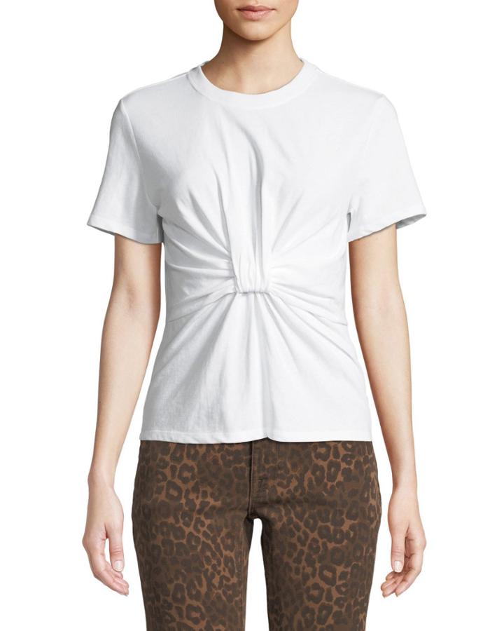 Twist-front Short-sleeve Jersey Tee