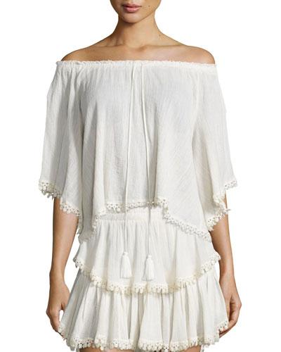 Gypsy Cotton Tassel Top, Dahlia