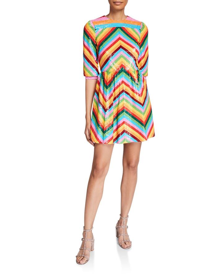 Sequin Chevron Dress