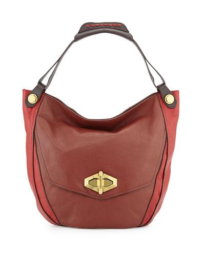 Julia Colorblock Hobo Bag, Chestnut/multi
