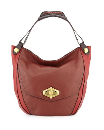 Julia Colorblock Hobo Bag, Chestnut/multi