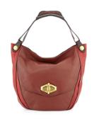 Julia Colorblock Hobo Bag, Chestnut/multi
