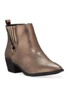 Hartford Metallic Faux-leather Western Booties