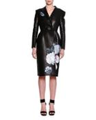 Hand-painted Leather Coat, Black/multi