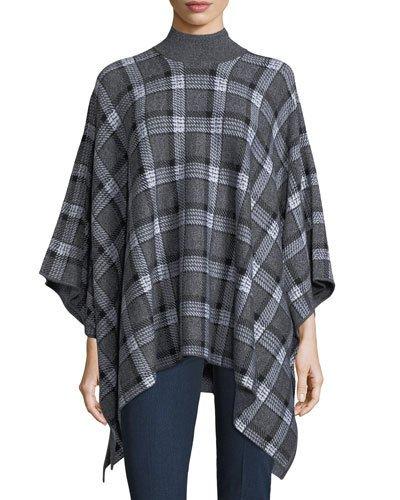 Florencia Plaid Wool Poncho