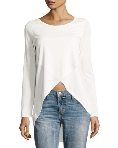 L/s Scoop Neck Cross Front