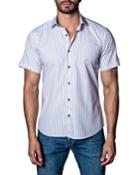Semi-fitted Pinstriped Short-sleeve