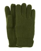 Men's 11 Suede-piped Knit Wool Gloves