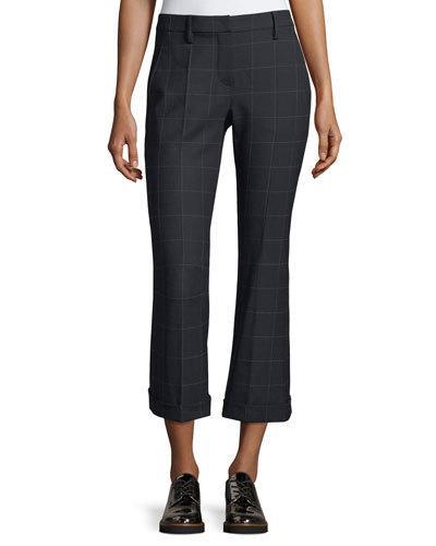 Grid-print Super Slim-fit Cropped Pants
