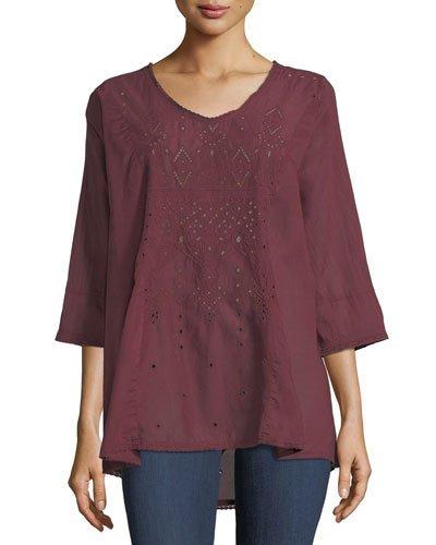 Dia Eyelet Voile Top