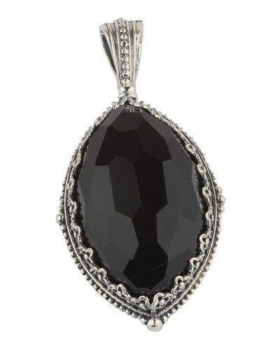 Silver & Onyx Locket Pendant Enhancer