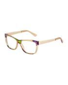 Square Optyl&reg; Acetate Floral Pattern Optical Glasses