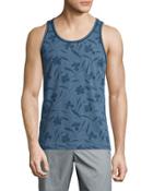 Double Bound Floral-print Tank, Blue