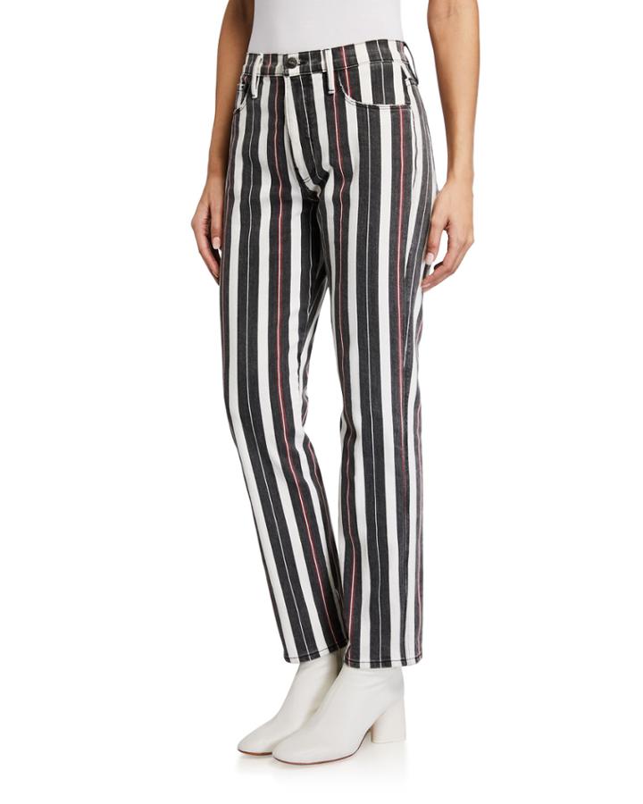 Le Sylvie Striped High-rise Cropped Jeans