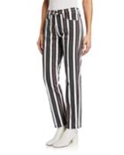Le Sylvie Striped High-rise Cropped Jeans