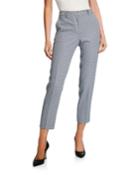 Houndstooth Crepe Ankle Pants