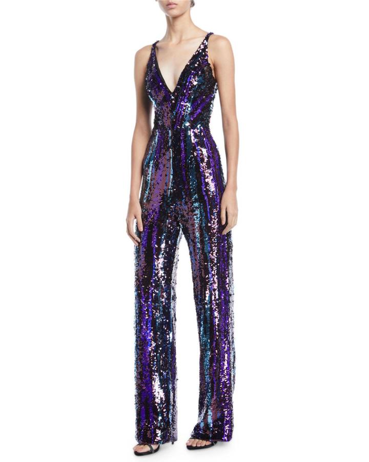 Charlie Brushstroke Sequin Sleeveless Jumpsuit
