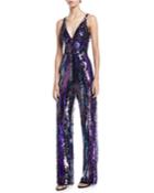 Charlie Brushstroke Sequin Sleeveless Jumpsuit